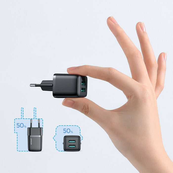 Зарядно устройство Joyroom L-2A121, 2x USB, 12W, 2.4A, 5V, бяло