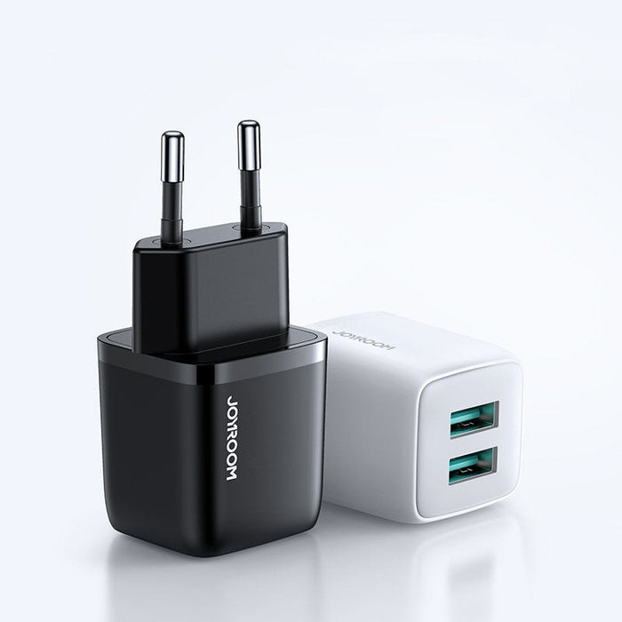 Зарядно устройство Joyroom L-2A121, 2x USB, 12W, 2.4A, 5V, бяло