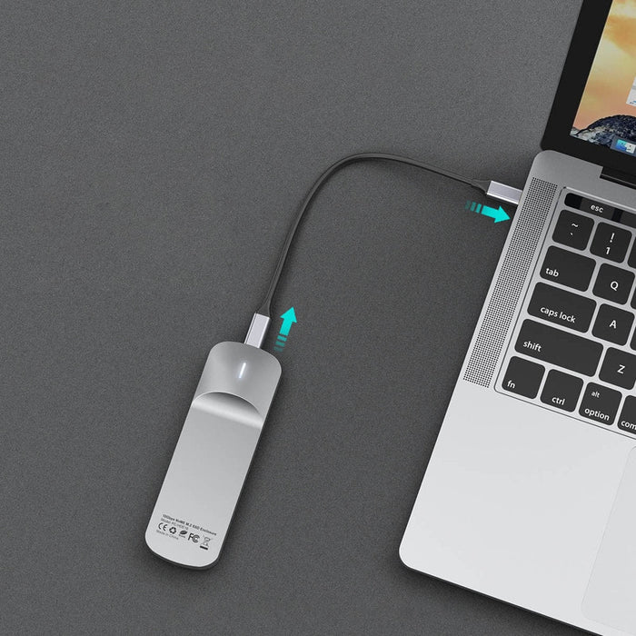 Външна кутия Choetech PC-HDE16, SSD, M.2, USB-C, Сив