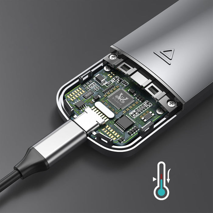 Външна кутия Choetech PC-HDE16, SSD, M.2, USB-C, Сив