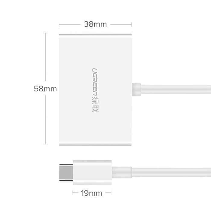 Адаптер Ugreen MM123 USB - C към HDMI VGA бял