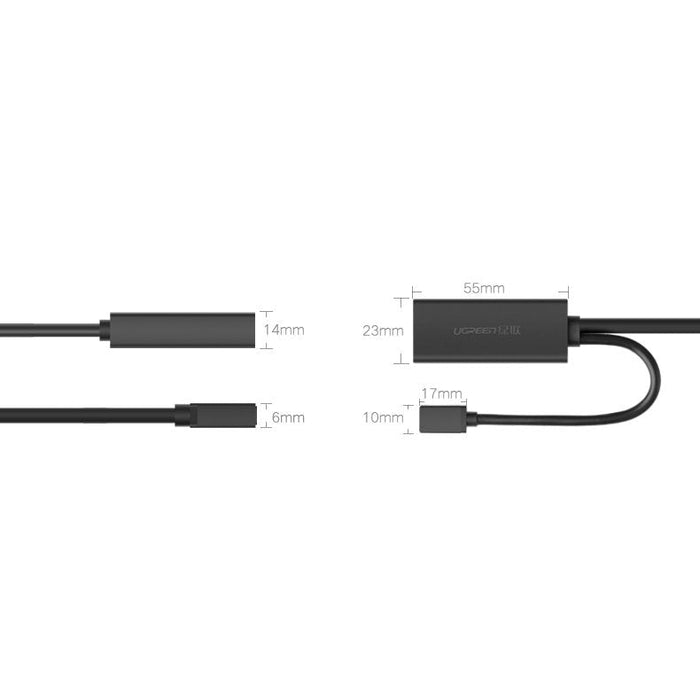 Адаптер Ugreen US175 USB 3.2 Gen 1 3.0 3.1 10m черен