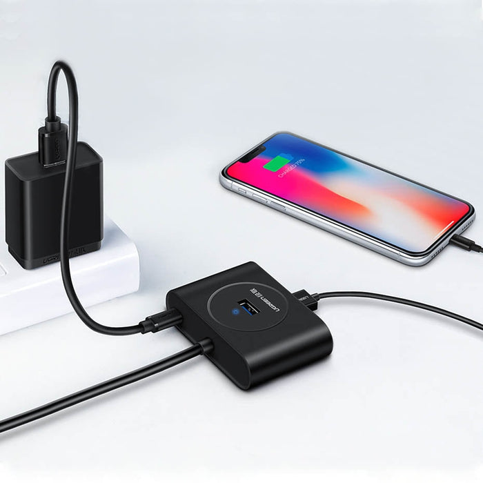 Ugreen многофункционален USB HUB Type c - 4 x USB 3.0 1m бял (CR113)