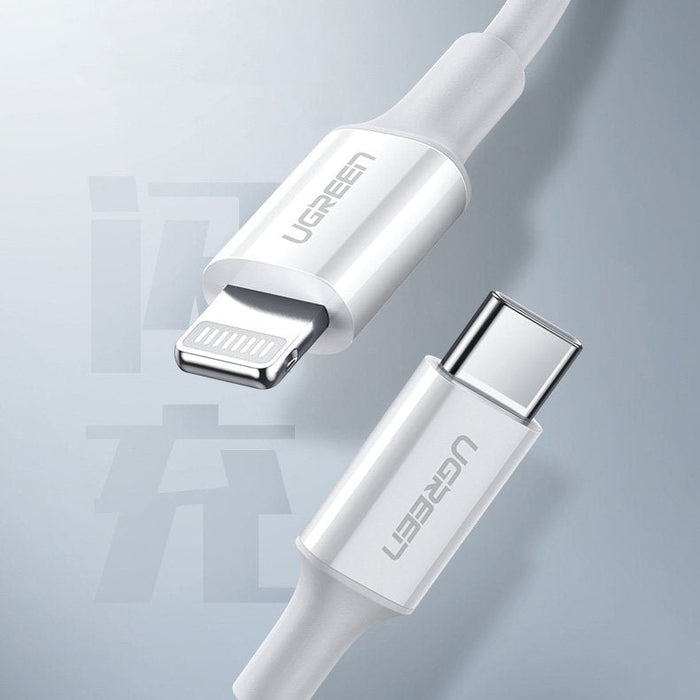 Кабел UGREEN US171 Mfi USB - C към Lightning 3A 0.5m бял