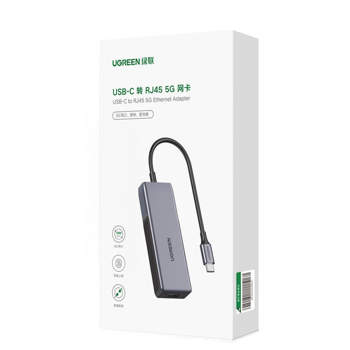 Хъб Ugreen CM312 USB - C към Ethernet RJ - 45 5 Gb/s черен