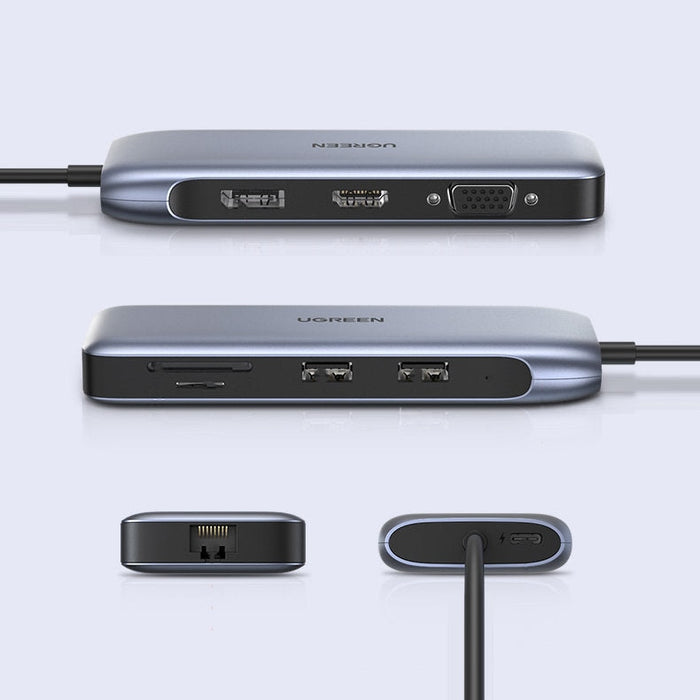 Хъб Ugreen CM274 9в1 USB - C HDMI DP VGA 2xUSB RJ45