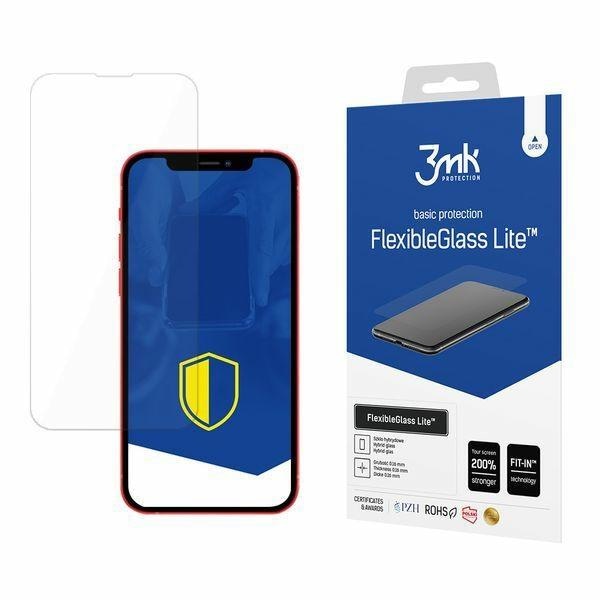 Защитно фолио 3MK FlexibleGlass Lite за iPhone 13 Mini, Hybrid glass, 9H, 0.16 мм, Прозрачен