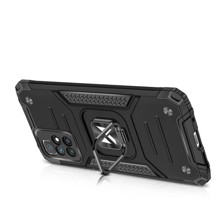 Хибриден кейс Wozinsky Ring Armor с магнитен държач за Xiaomi Redmi Note 10 / Redmi Note 10S, Черен