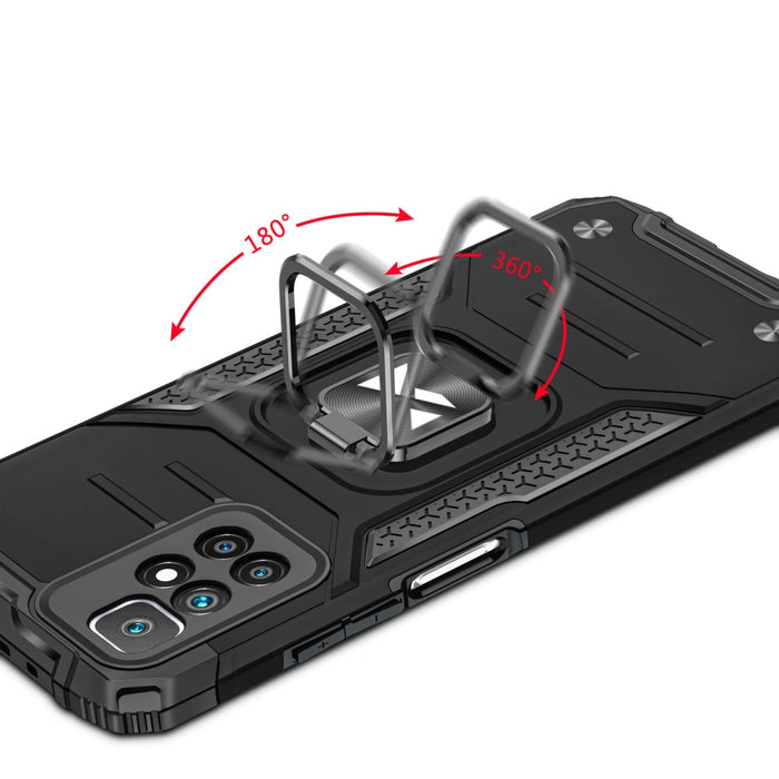 Хибриден кейс Wozinsky Ring Armor с магнитен държач за Xiaomi Redmi Note 10 / Redmi Note 10S, Черен