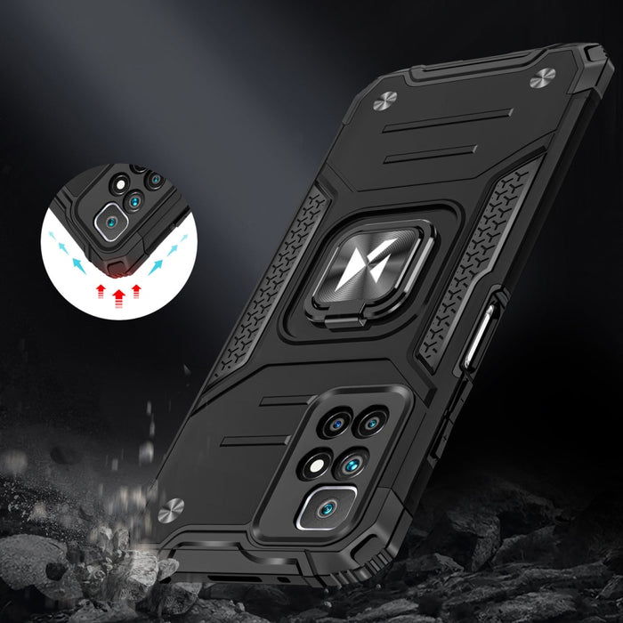 Хибриден кейс Wozinsky Ring Armor с магнитен държач за Xiaomi Redmi Note 10 / Redmi Note 10S, Син