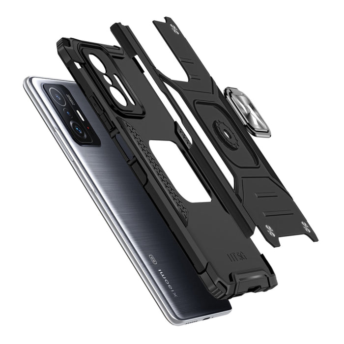 Хибриден кейс Wozinsky Ring Armor с магнитен държач за Xiaomi Mi 11T Pro / Mi 11T, Черен