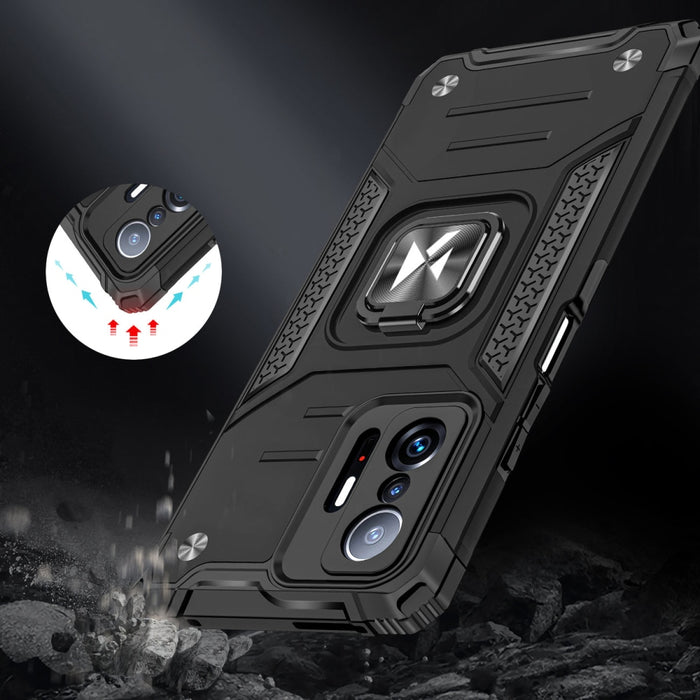 Хибриден кейс Wozinsky Ring Armor с магнитен държач за Xiaomi Mi 11T Pro / Mi 11T, Черен