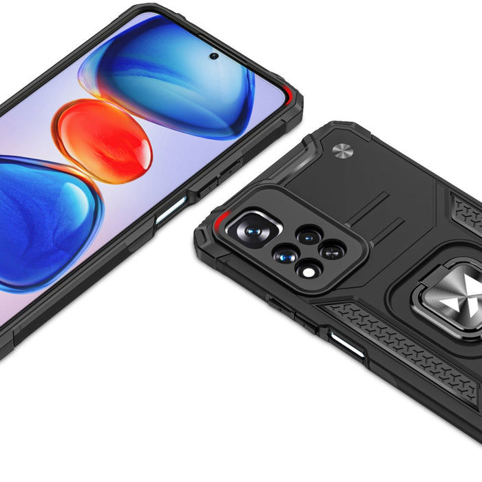 Хибриден кейс Wozinsky Ring Armor с магнитен държач за Xiaomi Redmi Note 11 Pro 5G (China) / Redmi Note 11 Pro + 5G (China) / Mi 11i (India) / Mi 11i HyperCharge / Poco X4 NFC 5G, Черен