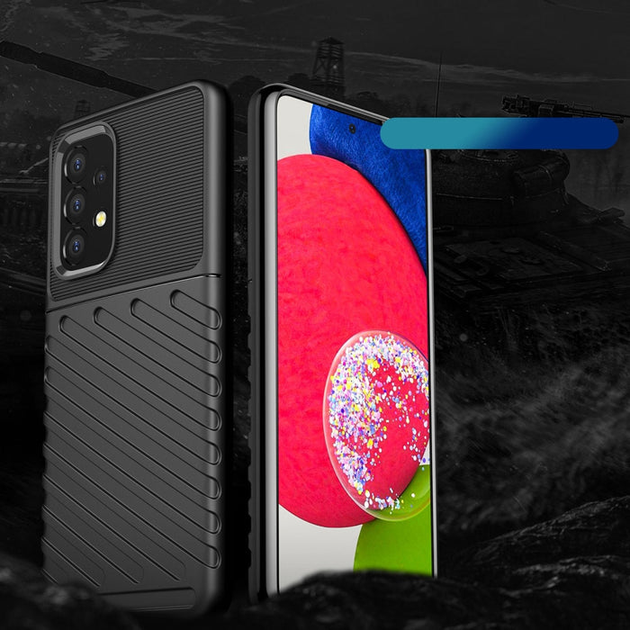 Thunder гъвкав брониран кейс за Samsung Galaxy A53 5G, черен