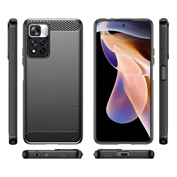 Кейс Carbon Case Flexible за Xiaomi Redmi Note 11 Pro+ 5G/ 11 Pro 5G/ Mi11i HyperCharge/Poco X4 NFC, Черен