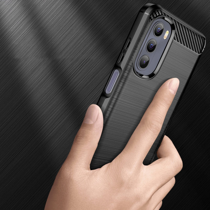 Кейс Carbon Case Flexible за Motorola Moto G Stylus 2022, Черен