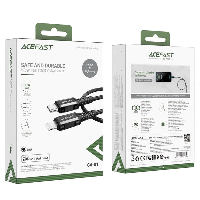 Кабел за зареждане Acefast MFI от USB