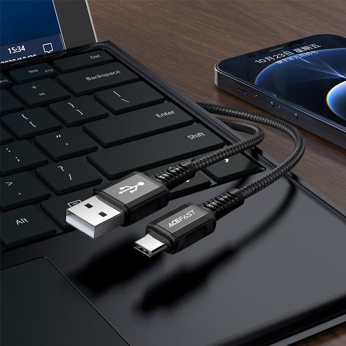 Кабел Acefast C1-04, USB към USB-C, 1.2 m, 3A, черен
