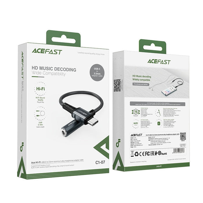 Кабел Acefast C1 - 07 USB - C към 3.5 mm mini jack