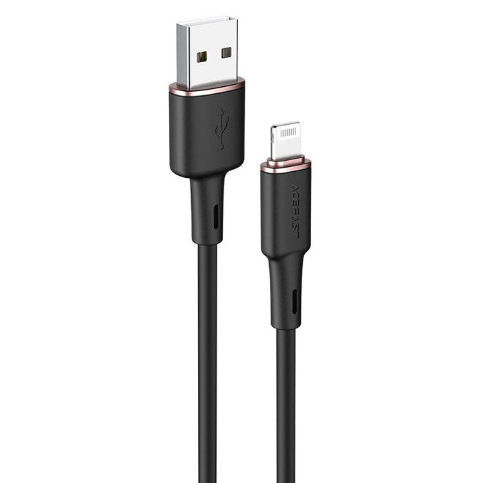 Кабел за зареждане Acefast MFI от USB към Lightning, 1.2m, 2.4А, Черен