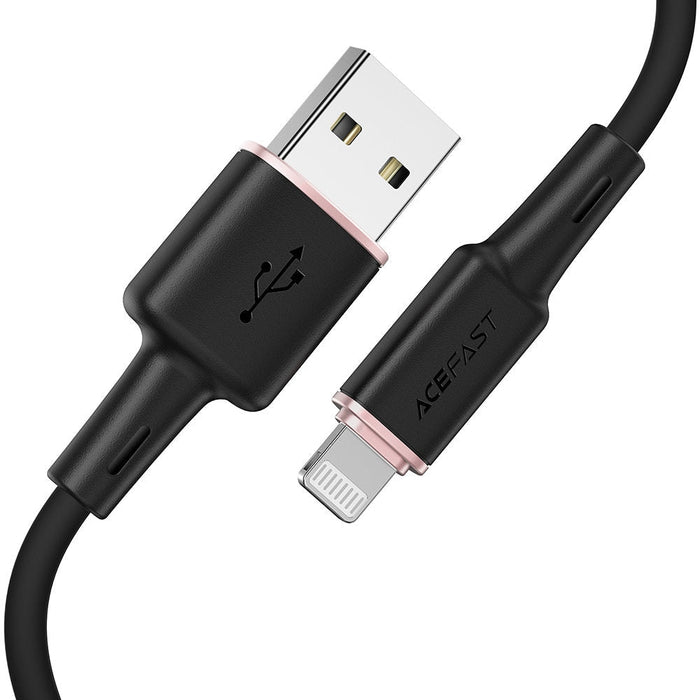 Кабел за зареждане Acefast MFI от USB към Lightning, 1.2m, 2.4А, Черен