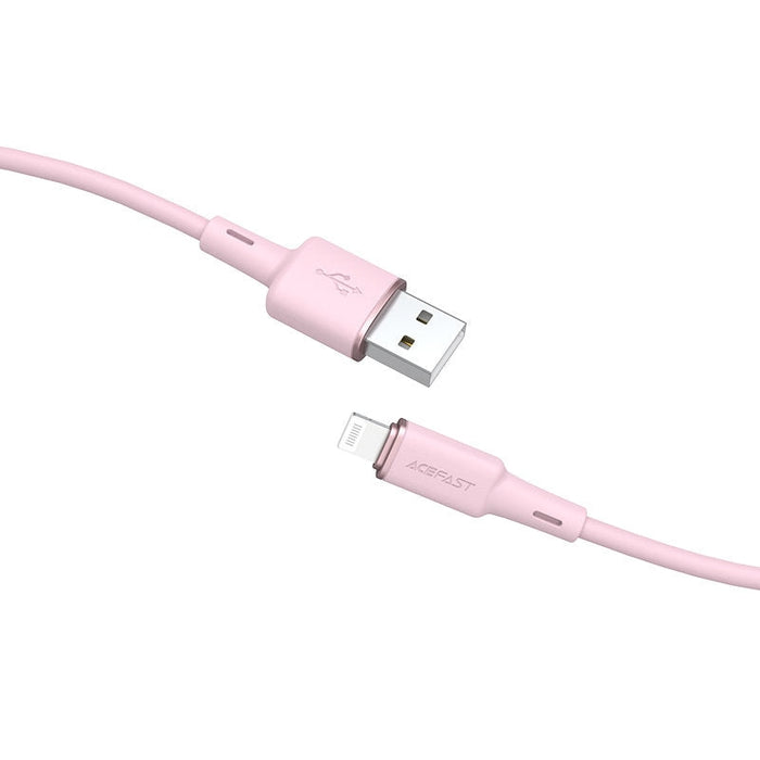 Кабел Acefast C2-02, MFI, USB към Lightning, 1.2 m, 2.4 A, розов