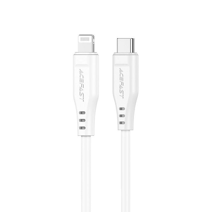 Кабел за зареждане Acefast MFI от USB Type C към Lightning, 1.2m, 30W, 3A, Бял