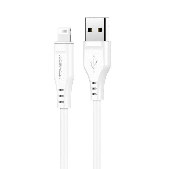Кабел за трансфер на данни Acefast MFI от USB към Lightning 1.2m, 2.4A, Бял