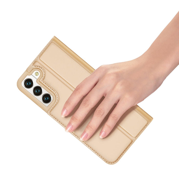 Флип-кейс Dux Ducis Skin Pro Holster за Samsung Galaxy S22, Златист