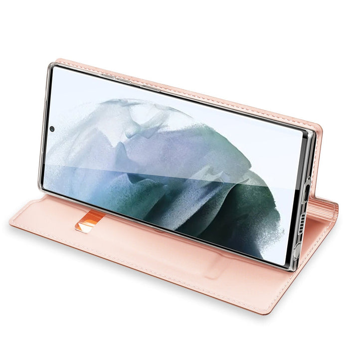 Флип-кейс Dux Ducis Skin Pro Holster за Samsung Galaxy S22 Ultra, Розов