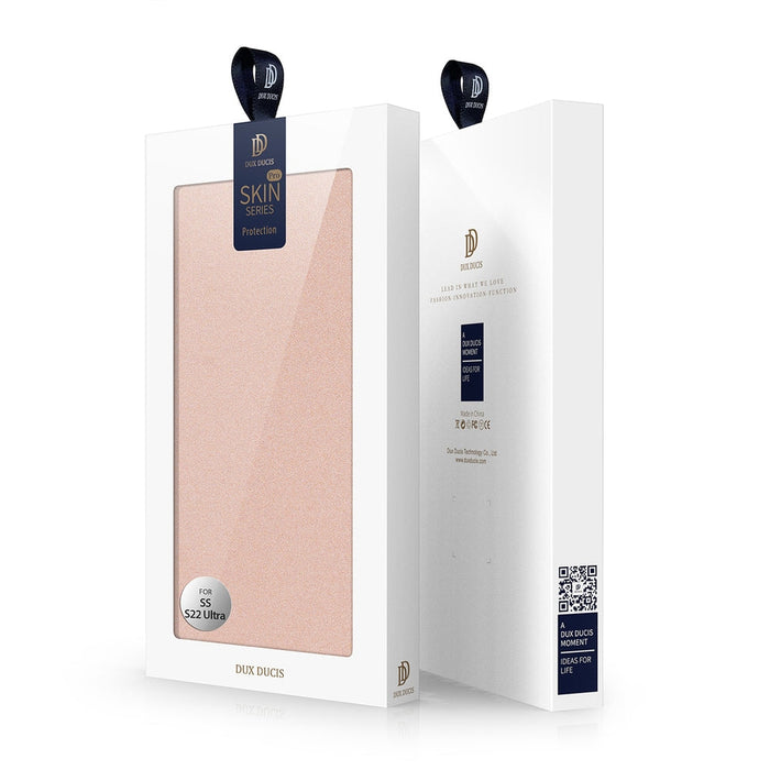 Флип-кейс Dux Ducis Skin Pro Holster за Samsung Galaxy S22 Ultra, Розов