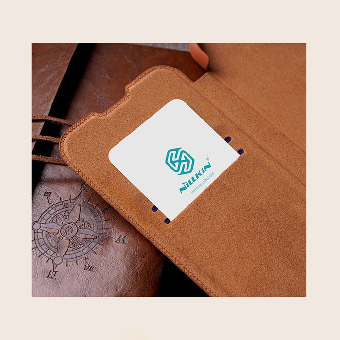 Кейс Nillkin Qin Leather Pro за Samsung Galaxy S22 , със защита за камерата, Кафяв