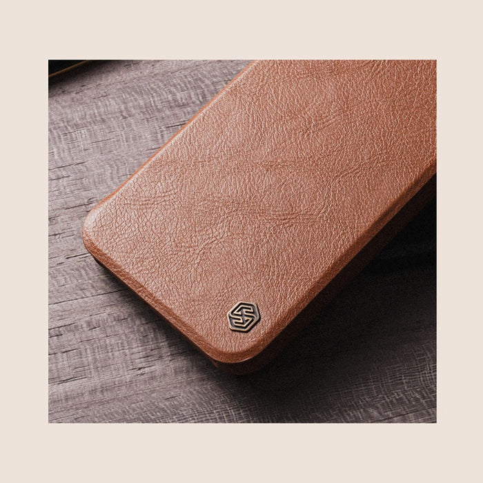 Кейс Nillkin Qin Leather Pro за Samsung Galaxy S22 , със защита за камерата, Кафяв