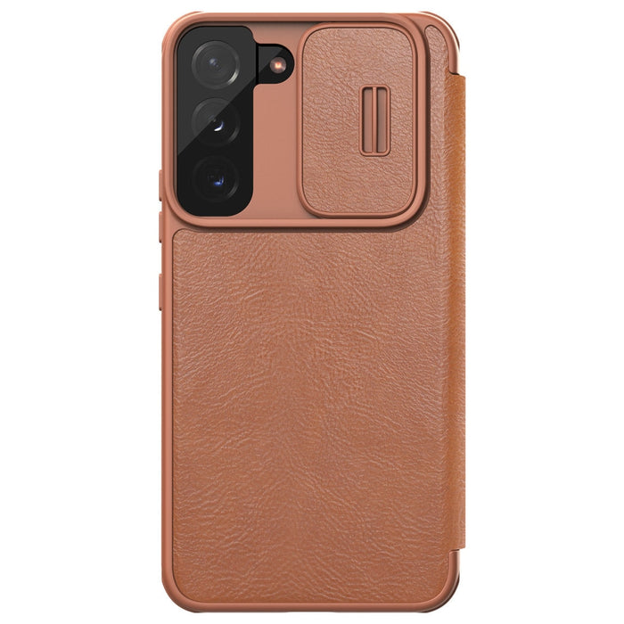 Кейс Nillkin Qin Leather Pro за Samsung Galaxy S22 , със защита за камерата, Кафяв
