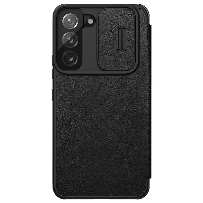 Кейс Nillkin Qin Leather Pro за Samsung Galaxy S22 + (S22 Plus) , със защита за камерата, Черен