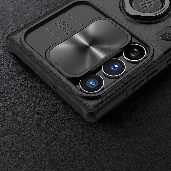 Кейс Nillkin CamShield Armor Case за Samsung Galaxy S22 Ultra , Брониран, с функция поставка, защита на камерата и ринг холдър, Зелен