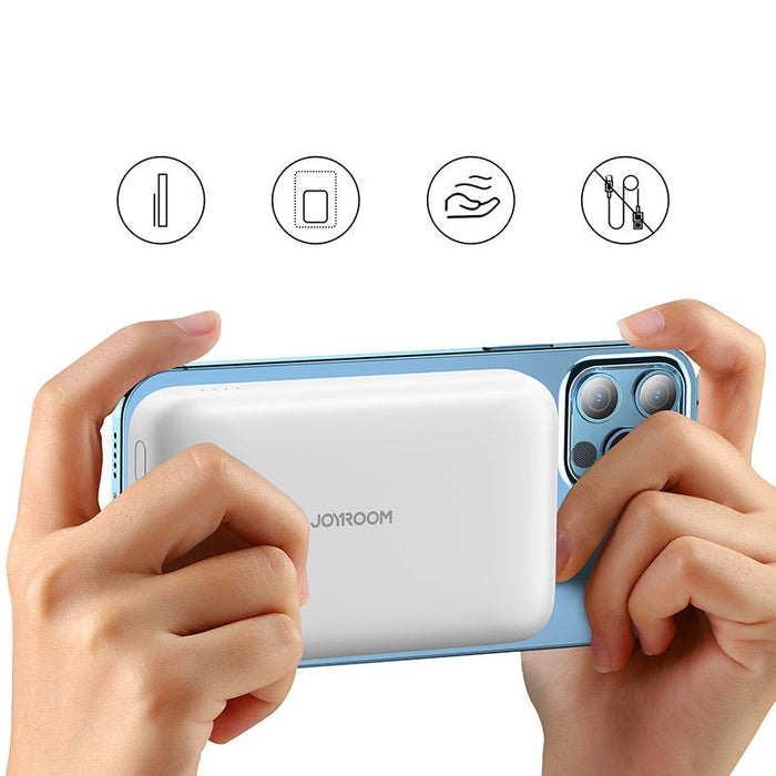 Преносима батерия Joyroom, 10000mAh, 20W, Бързо зареждане, 15W Магнитно безжично зарядно устройство Qi за iPhone MagSafe, Син
