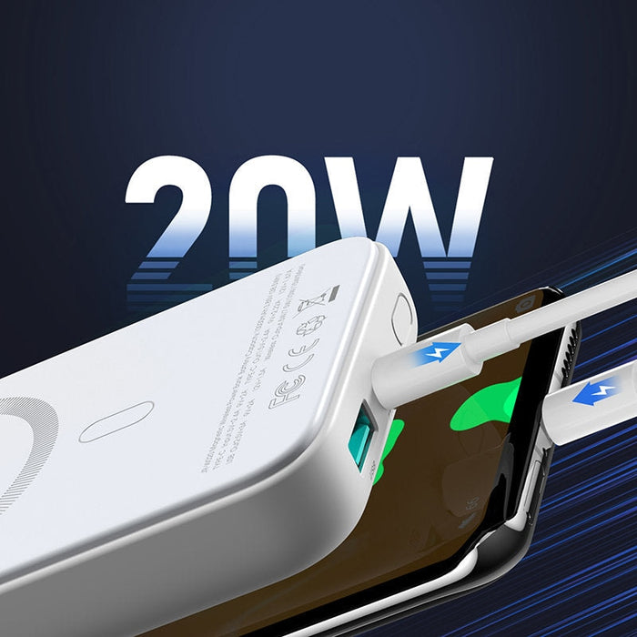 Преносима батерия Joyroom, 10000mAh, 20W, Бързо зареждане, 15W Магнитно безжично зарядно устройство Qi за iPhone MagSafe, Син