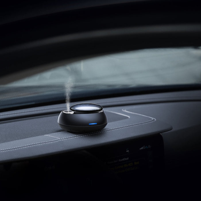 Освежител за автомобил Baseus, с пулверизатор, USB - C за зареждане, 1m, Фрезия и босилек с мандарина, Черен
