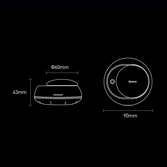 Освежител за автомобил Baseus, с пулверизатор, USB - C за зареждане, 1m, Фрезия и босилек с мандарина, Черен