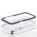 Прозрачен кейс 3в1 за iPhone 13 с гел рамка син