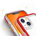 Прозрачен кейс 3в1 за iPhone 13 с гел рамка червен
