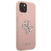 Калъф Guess Saffiano 4G Big Silver Logo за iPhone 13 Розов