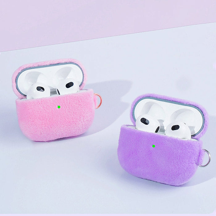 Калъф Kingxbar Plush Pods за AirPods 3 розов