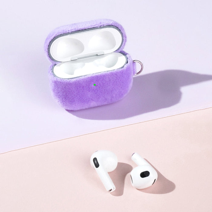 Калъф Kingxbar Plush Pods за AirPods 3 лилав