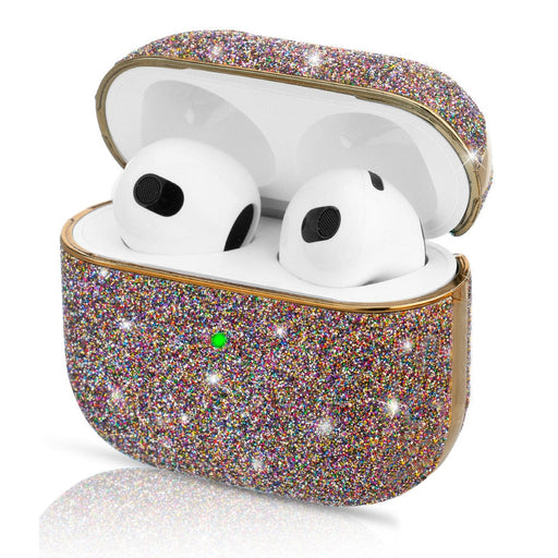 Калъф Kingxbar Bling Pods за AirPods 3 брокат лилав