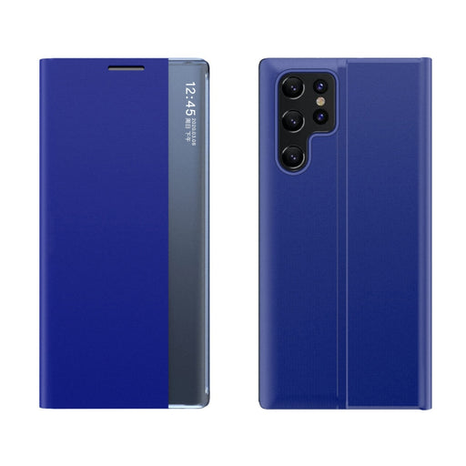 Флип - кейс New Sleep Case за Samsung Galaxy S22 Ultra Син