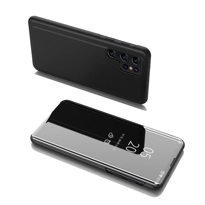 Флип-кейс Clear View за Samsung Galaxy S22 Ultra, Черен