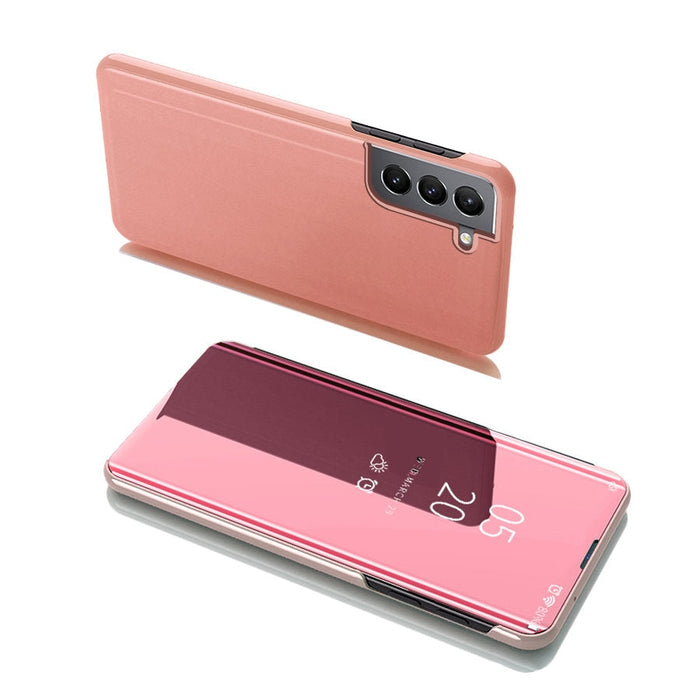 Флип-кейс Clear View за Samsung Galaxy S22 + (S22 Plus), Розов