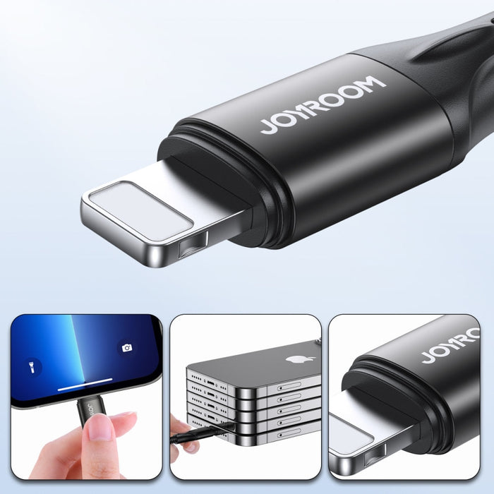 Kабел за пренос на данни с функция за бързо зареждане от USB Type C към Lightning Joyroom, 20W, PD, 2m, Черен